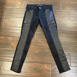 Express Jeans Stella Leggings Low Rise Zippers Leather Size 6 - Picture 1 of 9