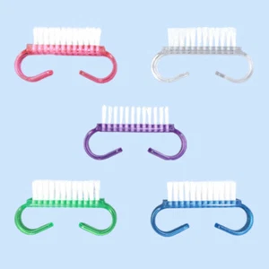 Plastic Handle Nail Brush Fingernail Toenail Scrub Cleaning Tool Powder Remove# - Picture 1 of 10