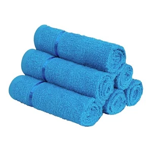 Cotton Face Towel Set 6 Piece - Blue - Picture 1 of 3