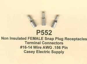 25 Connettore presa spina a scatto non isolato 16-14 fili AWG .156 femmina USA - Foto 1 di 2