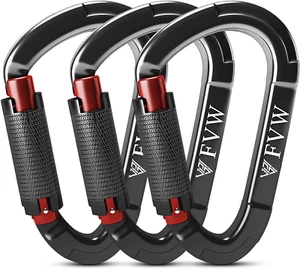 Auto Locking Rock Climbing Carabiner Clips,Professional 25KN (5620 Lbs) Hea - Picture 1 of 12