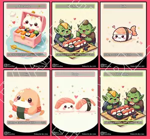 Mtg Set Token Kawaii Shushi FOIL | Token for mtg player | 5 Real mtg card size - Bild 1 von 6