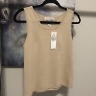 David Dart Collections Tank Camisole size S  beige Rayon Cotton Round Neck NWT