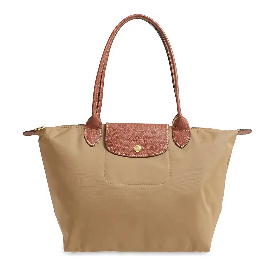 LONGCHAMP Le Pliage Medium Shoulder Tote Desert Beige Tan 2605089526 AUTHNTC