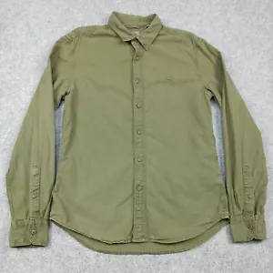 Camisa Levis Strauss Para Hombres Talla M Calce Ajustado Abotonada Caqui Verde Algodón Logo Parche - Imagen 1 de 10