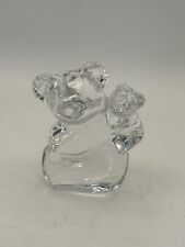 Orrefors Koala And Cub Crystal Glass Figure In Clear