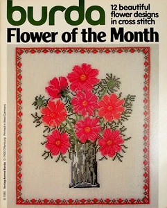 Flower Of The Month 12 Beautiful Designs Cross Stitch Pattern By Burda - Picture 1 of 3