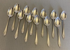 Dominick Haff Sterling Silver Demitasse Spoon Set 12 Queen Elizabeth 1916 4-3/8" - Picture 1 of 5