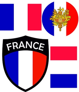 Francia Stiratrice Stemma Staffe Trasferimento Da Stirare 4 Pezzi 4B - Foto 1 di 5