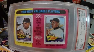 1975 Topps Mini Willie Mays/Z. Versalles 1965 MVP's #203 PSA Ex Mt 6 - Picture 1 of 2