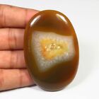 Onyx Oval Druzy Gems 59x40mm Natural Geode Agate Window 130Ct Brown Cabs OD-1065