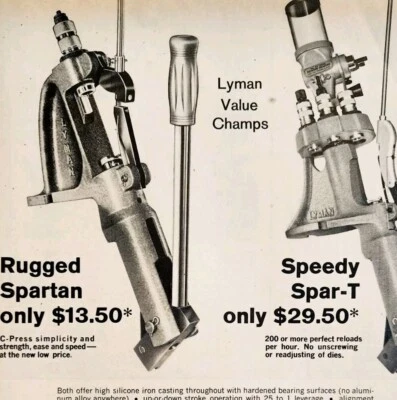 Lyman Sights Spartan Speedy Spar-T 1968 anuncio caza valor campeones DWLL8 Foto 1 de 2