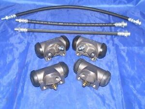 4 Wheel Cylinders & Brake Hoses 1958 Lincoln 58 NEW