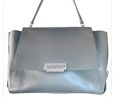 Bolso de hombro clásico de cuero Zac Posen EARTHA asa superior, refuerzo doblado Foto 1 de 4