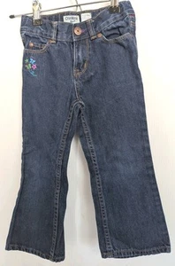 Oshkosh Mädchen 4T Jeans Denim Hose Stickerei Blumen Schmetterlinge Tasche Floral - Bild 1 von 8