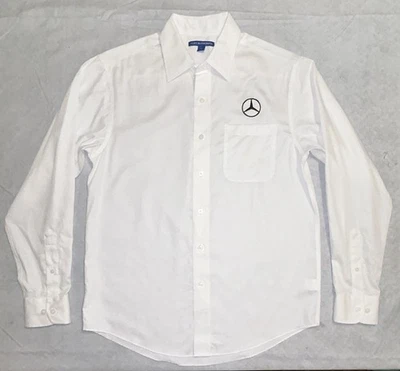 Mercedes Benz Shirt Mens S White Embroidered Logo Lightweight Chest Pocket Car - Image 1 of 4