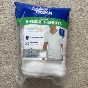 6-pack Men's Comfortable Jersey 100% Cotton V-Neck T-Shirts,Medium White - Picture 1 of 10