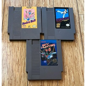 Lot Of 3 Nintendo NES Video Games Spy Hunter Rock-n-Bowl King Fu Untested