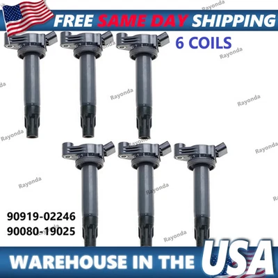 Bobinas de encendido DENSO x6 originales para Toyota y Lexus 2004-2010 3,3 L V6 90919-02246 Foto 1 de 4