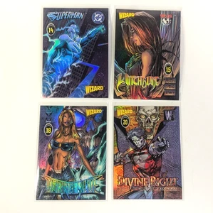 1990's Vintage Promo Wizard Magazine Holographic Trading Cards # 14 15 18 20 - Picture 1 of 8