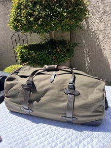 Bolso de Lona Rodante Vintage Ykk Cremalleras FILSON 283 Marrón Sarga Lona Estuche de Traje - Imagen 1 de 16