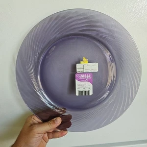 Pyrex Charger Plate Festiva Amethyst 12” Vintage Corelle Corning Swirl Glass NEW - Picture 1 of 6
