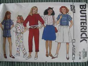 NIÑAS TOP PANTALONES CORTOS FALDA B26-281/2 Butterick 3203 De Colección Tela Costura Patrón - Imagen 1 de 4