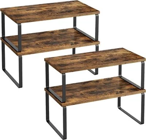 4pc Cabinet Organizer Shelf,Kitchen Counter Shelves,Storage,Spice Rack,Stackable - Picture 1 of 8