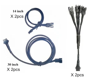 Extensión de cableado de 30 pulgadas y 14 pulgadas y divisor de 4 vías para motociclo Leds - Imagen 1 de 10