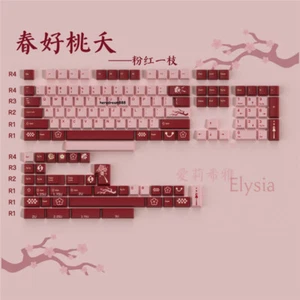 Honkai Impact 3 Elysia 140 Keycaps Anime Pink Dye-sub PBT for Cherry MX Keyboard - Picture 1 of 10
