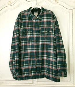 L.L. Bean türkis kariert Flanell Fleece gefüttert Hemd Shacket Herren XXL - Bild 1 von 4