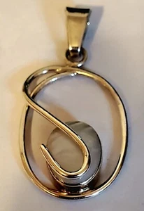 GEORGOUS STERLING SILVER MEXICO MABE PEARL PENDANT - Picture 1 of 9