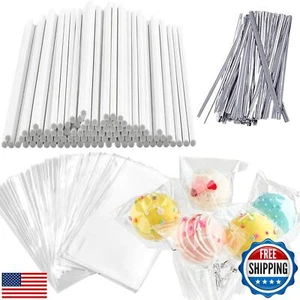 360 PCS Cake Pop Sticks and Wrappers Ties Kit, Including 120ct 6-inch Paper L - Picture 1 of 5