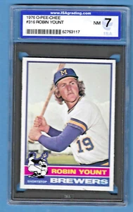 1976 O-PEE-CHEE Robin Yount Brewers #316 Rookie ISA 7 #52763117 HOF 1999 - Picture 1 of 2