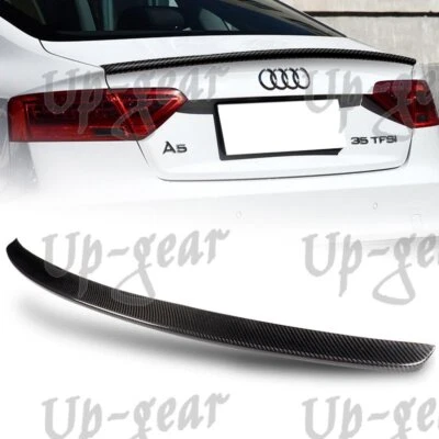 Para 2011-2016 Audi A5 Sedan C-Type porta-malas traseiro de fibra de carbono real asa spoiler - Imagem 1 de 4