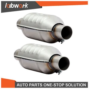 Labwork 2X 2" Inlet/Outlet Catalytic Converter w/ Heat Shield For Ford Mustang - Picture 1 of 14