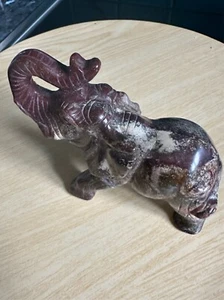 Asian Marble Elephant Figurine – Hand-Carved, Symbol of Luck & Strength - Picture 1 of 4