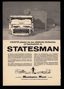 3w6692/ Alte Reklame von 1959 – Schreibmaschine REMINGTON Statesman - Picture 1 of 1