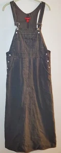 Vintage Sundance Jeanskleid Latz Overall Maxi Baumwolle braun Nadelstreifen Größe 8 Y2K - Bild 1 von 11