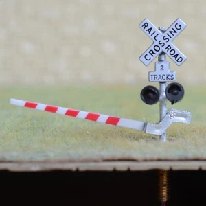 2 x N scale model grade crossing signal gate stop lever 2 track + flasher #NS22 - Picture 1 of 8