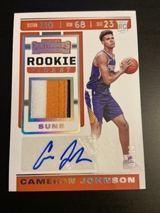 Cameron Johnson 2019-20 Contenders Rookie Ticket swatch auto /10 rare !
