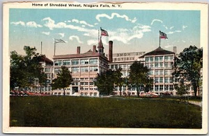 Niagara Falls Nueva York NY, hogar del trigo triturado, Greenfield, postal vintage - Imagen 1 de 2