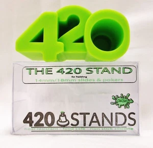Green Nogoo 420 Stand Non Stick Silicone For Holding 14mm / 18mm Slides & Pokers - Picture 1 of 1