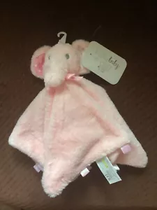 NWT Kelly Baby Elephant Blanket Lovey Baby Rattle Security Lovey Blanket Pink - Picture 1 of 5