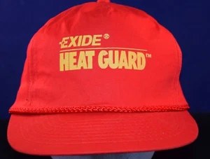 Exide Heat Guard 5 Panel Corded Adjustable Snapback Trucker's Hat Cap Red VGUC - Picture 1 of 6