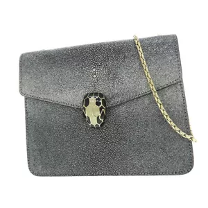 Bvlgari Serpenti Chain Shoulder Bag Silver Leather Authentic - Picture 1 of 9