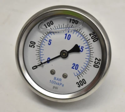 0 To 300 PSI Pressure Gauge Stainless Steel Industrial HT-C24 2-1/2" Liquid Fill - Image 1 of 4