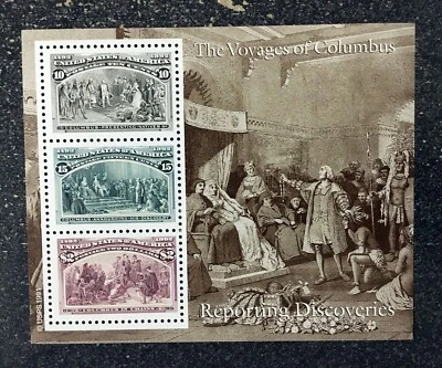 USA1992 #2628 The Voyages of Columbus Souvenir Sheet - Reporting Discoveries - Image 1 of 2