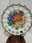 Decorative Glazed Ceramic Lattice Fruit Plate with Hanging String