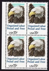 Scott #1831 Organized Labor Block of 4 Stamps - MNH - Picture 1 of 1